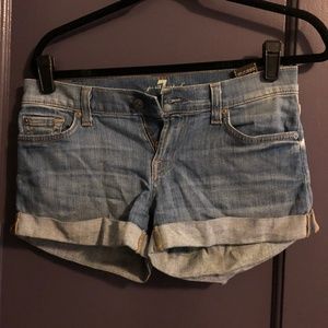 7 For All Mankind Light Washed Denim Shorts